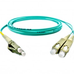 Cordão Óptico Duplex MM Acqua OM3 10G 50-125µ LC-PC SC-PC 10m - InstruFiber