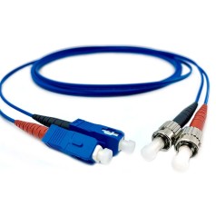 Cordão Óptico Duplex Monomodo SM 9/125µ SC-UPC/ST-PC 2,5m - InstruFiber