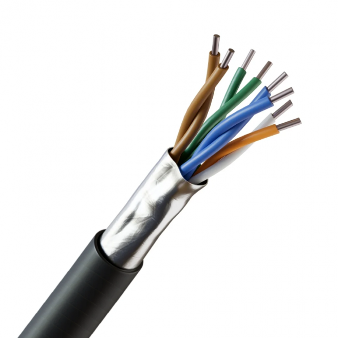 CABO DE REDE CAT5 4PX24 AWG BLINDADO PRETO - INSTRUFIBER