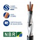 Cabo Instrumentação/Sinal 1X2X0,50 mm² Blindagem Total + Dreno Preto - INSTRUFIBER