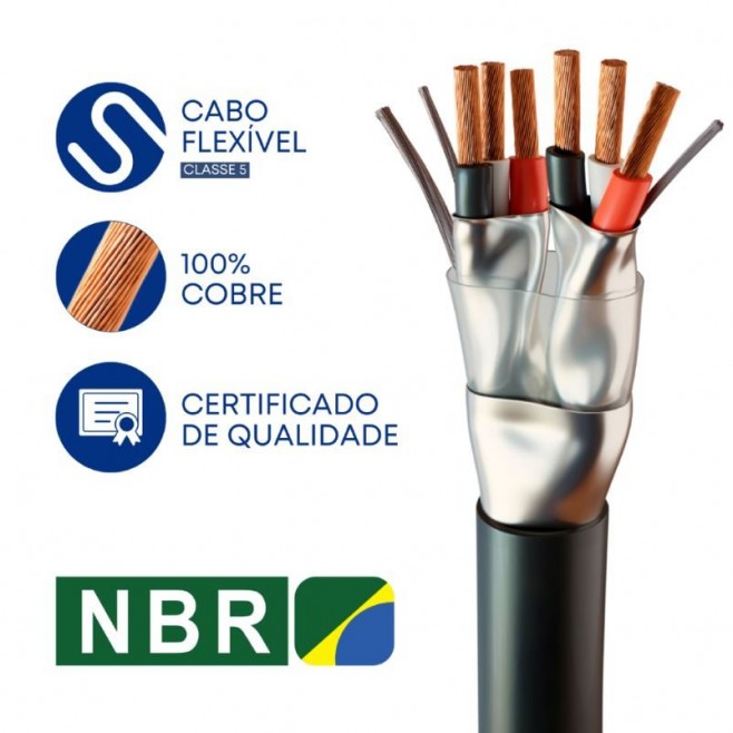 Cabo Instrumentação/Sinal 2X3X1,00 mm² Blindagem Individual e Total + Dreno - INSTRUFIBER