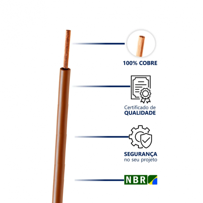 CABO SILICONE IGNICAO 3007MM/15KV 1,50 MM2 MARROM - INSTRUFIBER