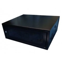 Mini Rack de Parede Padrão 19'' Para Cabeamento Estruturado e CFTV 4U X 470mm Preto Texturizado - INSTRUFIBER