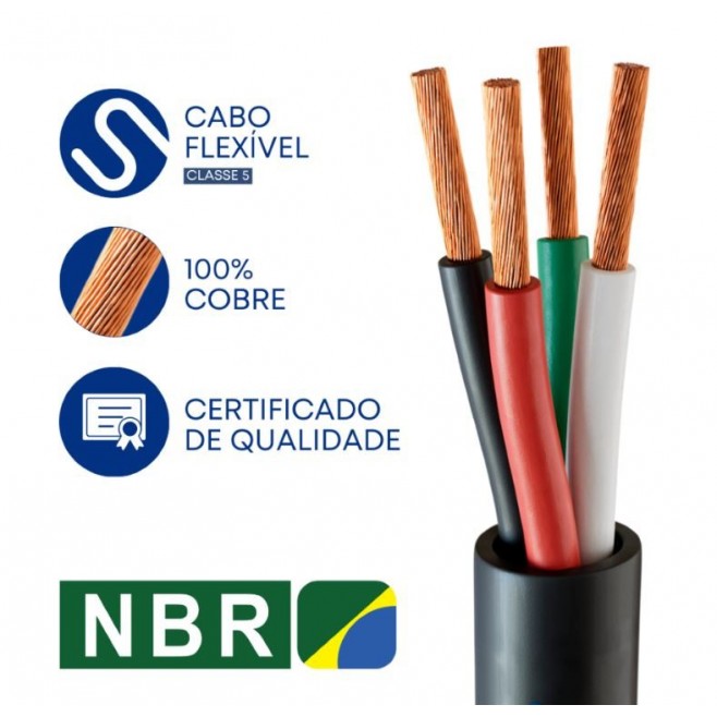 CABO COMANDO/CONTROLE 2X0,50 MM² COLORIDO SEM BLINDAGEM PRETO - INSTRUFIBER