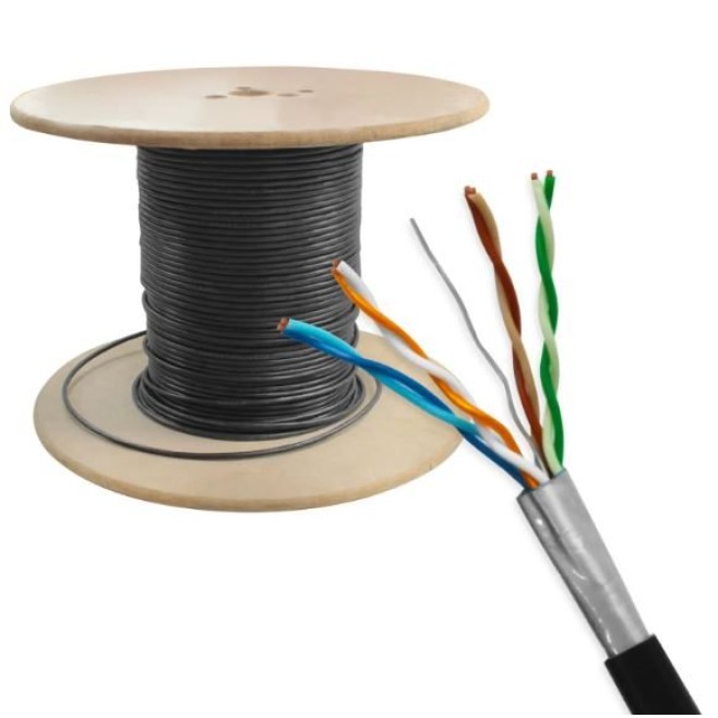 Cabo de Rede Cat.5e UTP 4PX24AWG Preto (Bobina com 305 metros) - INSTRUFIBER