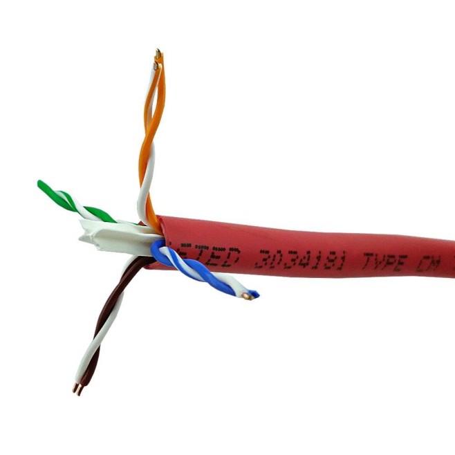 Cabo de Rede Cat.6 UTP 4PX24AWG CM Vermelho (Caixa com 305 metros) - INSTRUFIBER