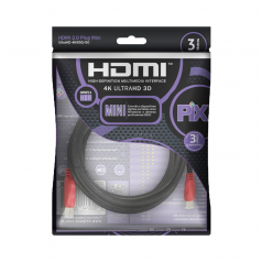 Cabo Mini HDMI 3 Metros 4K 2.0 Ultra HD - INSTRUFIBER