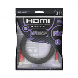 Cabo Mini HDMI 5 Metros 4K 2.0 Ultra HD - INSTRUFIBER