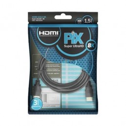 Cabo HDMI 2.1 1,5 Metros PIX 8K Ultra HD - INSTRUFIBER