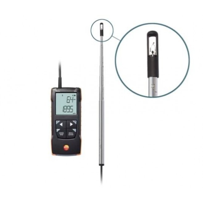 TESTO425 - Anemômetro de fio quente digital com conexão de aplicativo - INSTRUFIBER