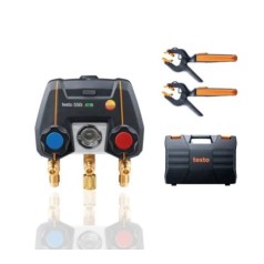 Testo550iSmartKit - Manifold digital controlado por aplicativo com sondas de temperatura de pinça sem fio (NTC) - INSTRUFIBER