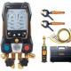 Testo557sKitSmartVácuoCMangueiras - Manifold digital inteligente com sondas de temperatura de vácuo e braçadeira sem fio e conjunto de enchimento de mangueira com 4 mangueiras - INSTRUFIBER