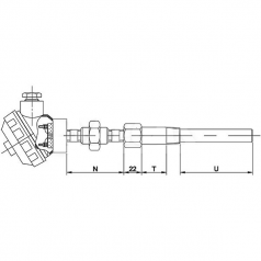 TC115 - TERMOPAR COM CABEÇOTE E POÇO DE PROTEÇÃO ROSQUEADO - INSTRUFIBER