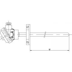 TC121 - TERMOPAR CONVENCIONAL COM TUBO METÁLICO E FLANGE AJUSTÁVEL - INSTRUFIBER