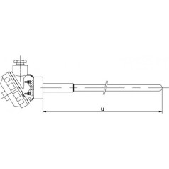 TC124 - TERMOPAR CONVENCIONAL COM TUBO CERÂMICO E FLANGE AJUSTÁVEL - INSTRUFIBER