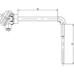 TC126 - TERMOPAR CONVENCIONAL COM TUBO CERÂMICO ANGULAR - INSTRUFIBER