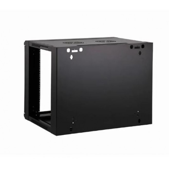 Mini Rack 9Ux600mm de Parede Para Servidor Data Center Padrão 19'' Armário Gabinete Para Cabeamento Estruturado e CFTV Preto - INSTRUFIBER