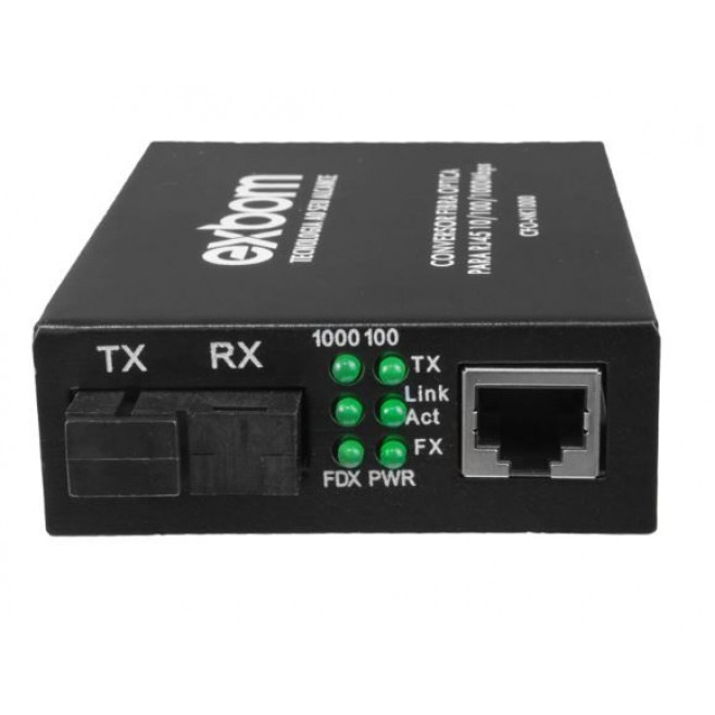 Conversor de Fibra Óptica SM 10/100/1000 5km 1FO SC RJ45 CFO-N1000 - INSTRUFIBER