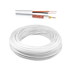 CABO COAXIAL RF 0.4X2.5+BIP 80% MALHA 100M DUPLA BLINDAGEM BRANCO - INSTRUFIBER