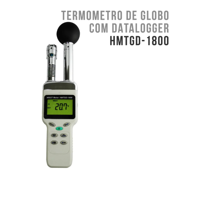 TERMOMETRO DE GLOBO COM DATALOGGER - HMTGD1800 - INSTRUFIBER