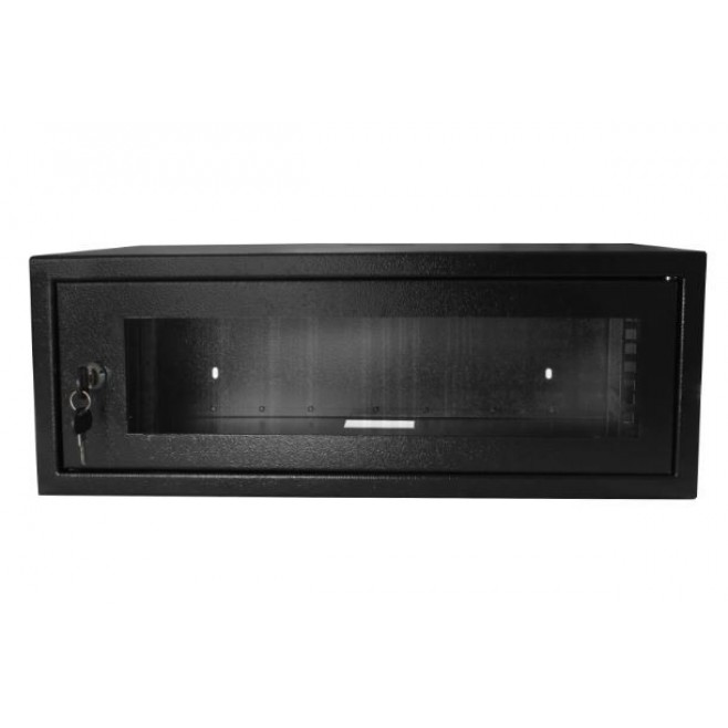 Mini Rack 3Ux300mm de Parede Padrão 19" Para Cabeamento Estruturado Automação e CFTV - Preto - INSTRUFIBER