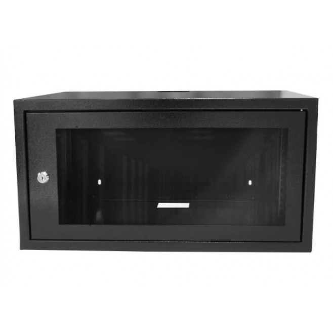 Mini Rack 5Ux300mm de Parede Padrão 19" Para Cabeamento Estruturado Automação e CFTV - Preto - INSTRUFIBER