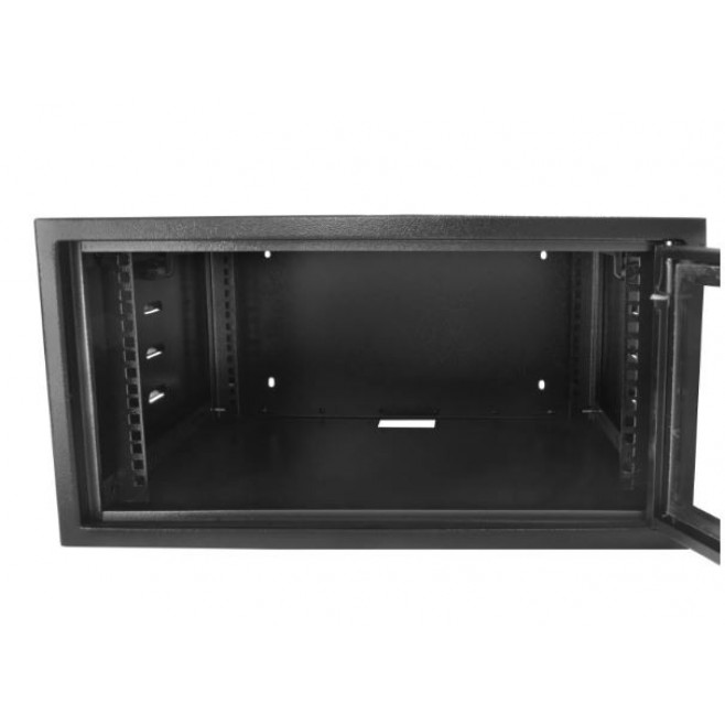 Mini Rack 5Ux470mm de Parede Padrão 19" Para Cabeamento Estruturado Automação e CFTV - Preto - INSTRUFIBER