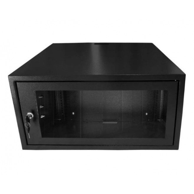 Mini Rack 5Ux470mm de Parede Padrão 19" Para Cabeamento Estruturado Automação e CFTV - Preto - INSTRUFIBER