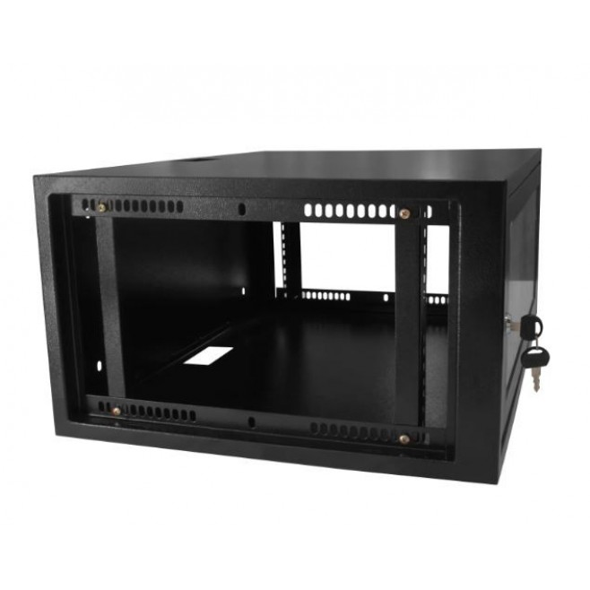 Mini Rack 5Ux470mm de Parede Padrão 19" Para Cabeamento Estruturado Automação e CFTV - Preto - INSTRUFIBER