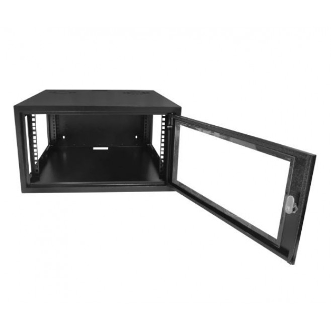 Mini Rack 5Ux570mm de Parede Padrão 19" Para Cabeamento Estruturado Automação e CFTV - Preto - INSTRUFIBER