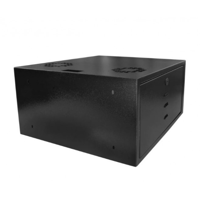 Mini Rack 5Ux570mm de Parede Padrão 19" Para Cabeamento Estruturado Automação e CFTV - Preto - INSTRUFIBER