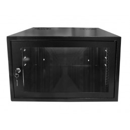 Mini Rack 6Ux570mm de Parede Padrão 19" Para Cabeamento Estruturado Automação e CFTV - Preto - INSTRUFIBER