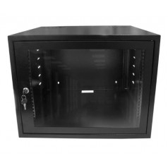 Mini Rack 8Ux570mm de Parede Padrão 19" Para Cabeamento Estruturado Automação e CFTV - Preto - INSTRUFIBER