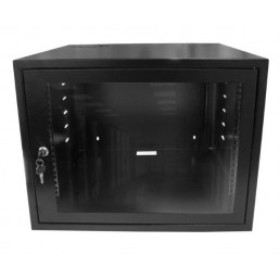 Mini Rack 8Ux570mm de Parede Padrão 19" Para Cabeamento Estruturado Automação e CFTV - Preto - INSTRUFIBER