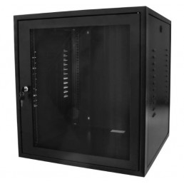 Mini Rack De Parede 19" 12U x 570mm Com 2 Planos - Preto - INSTRUFIBER