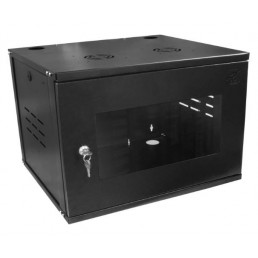 Mini Rack 8Ux570mm de Parede Para Servidor Data Center Padrão 19'' Armário Gabinete Para Cabeamento Estruturado e CFTV Preto - INSTRUFIBER