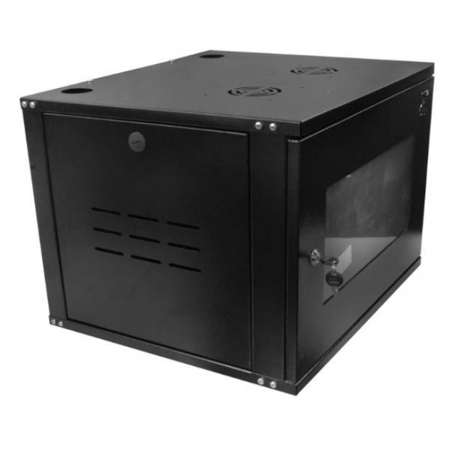 Mini Rack 8Ux570mm de Parede Para Servidor Data Center Padrão 19'' Armário Gabinete Para Cabeamento Estruturado e CFTV Preto - INSTRUFIBER