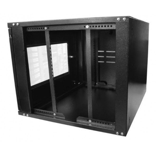 Mini Rack 8Ux570mm de Parede Para Servidor Data Center Padrão 19'' Armário Gabinete Para Cabeamento Estruturado e CFTV Preto - INSTRUFIBER