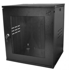 Mini Rack 12Ux370mm de Parede Para Servidor Data Center Padrão 19'' Armário Gabinete Para Cabeamento Estruturado e CFTV Preto - INSTRUFIBER