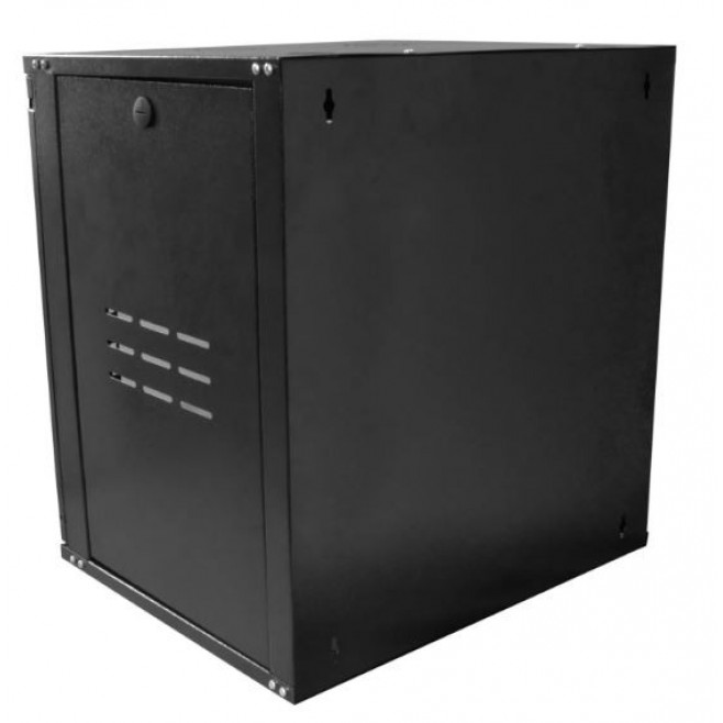 Mini Rack 12Ux370mm de Parede Para Servidor Data Center Padrão 19'' Armário Gabinete Para Cabeamento Estruturado e CFTV Preto - INSTRUFIBER