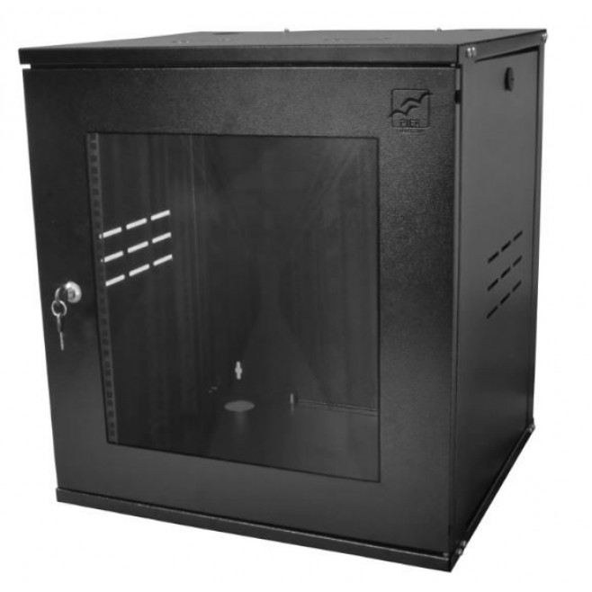 Mini Rack 12Ux470mm de Parede Para Servidor Data Center Padrão 19'' Armário Gabinete Para Cabeamento Estruturado e CFTV Preto - INSTRUFIBER