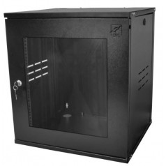 Mini Rack 12Ux570mm de Parede Para Servidor Data Center Padrão 19'' Armário Gabinete Para Cabeamento Estruturado e CFTV Preto - INSTRUFIBER