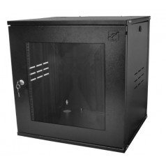 Mini Rack 12Ux670mm de Parede Para Servidor Data Center Padrão 19'' Armário Gabinete Para Cabeamento Estruturado e CFTV Preto - INSTRUFIBER