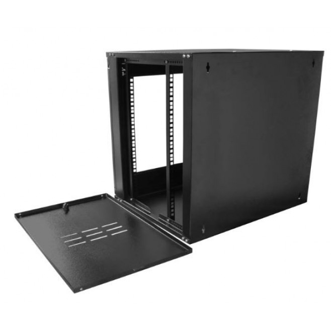 Mini Rack 12Ux670mm de Parede Para Servidor Data Center Padrão 19'' Armário Gabinete Para Cabeamento Estruturado e CFTV Preto - INSTRUFIBER