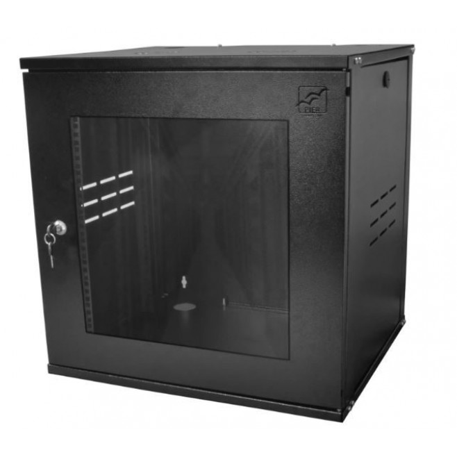 Mini Rack 12Ux670mm de Parede Para Servidor Data Center Padrão 19'' Armário Gabinete Para Cabeamento Estruturado e CFTV Preto - INSTRUFIBER