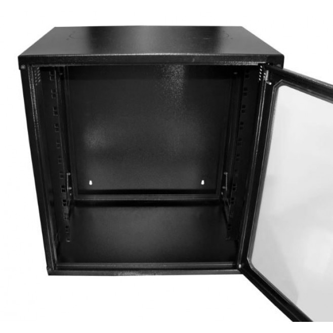 Mini Rack de Parede Padrão 19'' Para Cabeamento Estruturado e CFTV 12U X 470mm Preto Texturizado - Reforçado - INSTRUFIBER