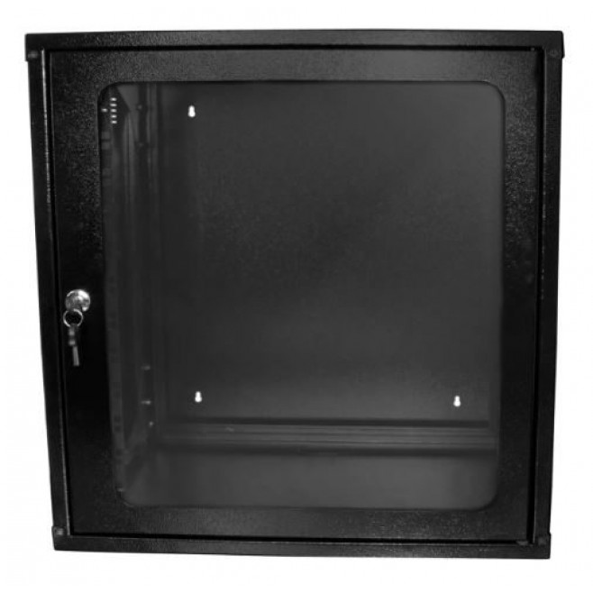 Mini Rack de Parede Padrão 19'' Para Cabeamento Estruturado e CFTV 12U X 470mm Preto Texturizado - Reforçado - INSTRUFIBER